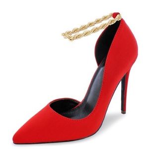 Red Hot Chili D’Orsay Stiletto High Heel Pumps